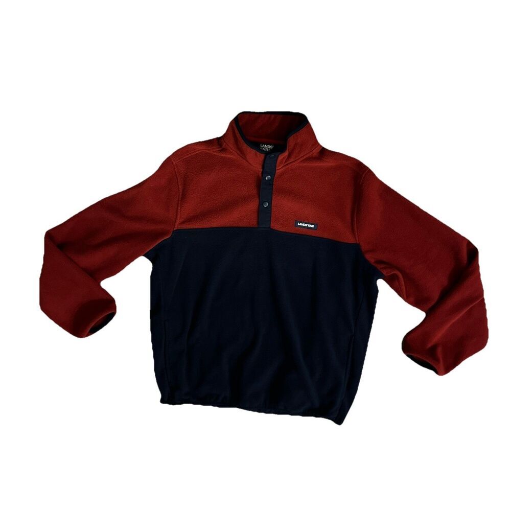 Lands End Men’s Fleece Jacket Large Pop Over